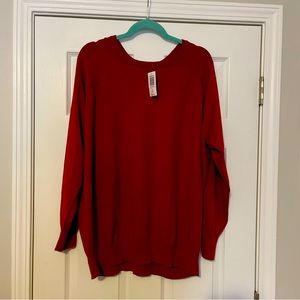 Torrid, Size 3, Red, Crew Neck sweater, NWT